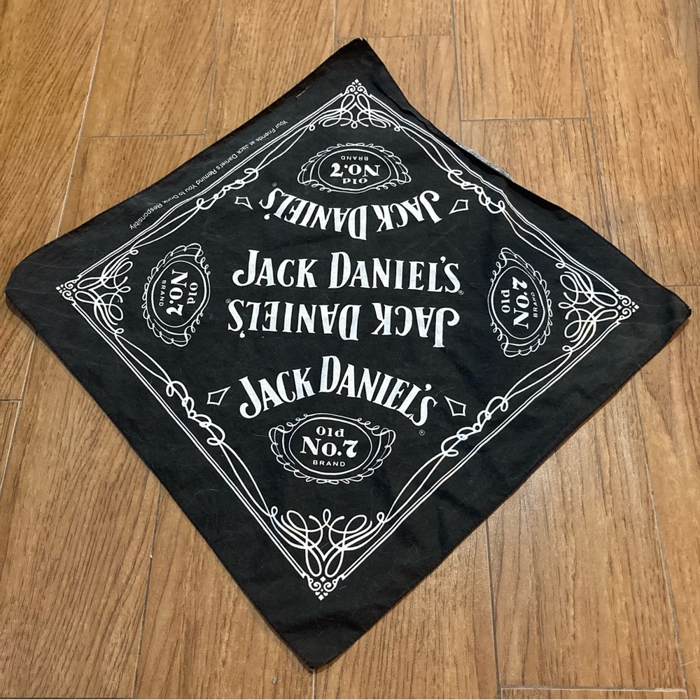Jack Daniels Old No. 7 21” Black Handkerchief Bandana